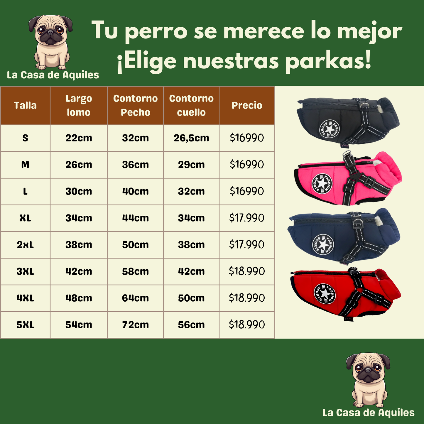 Parka Chaqueta impermeable para Perros
