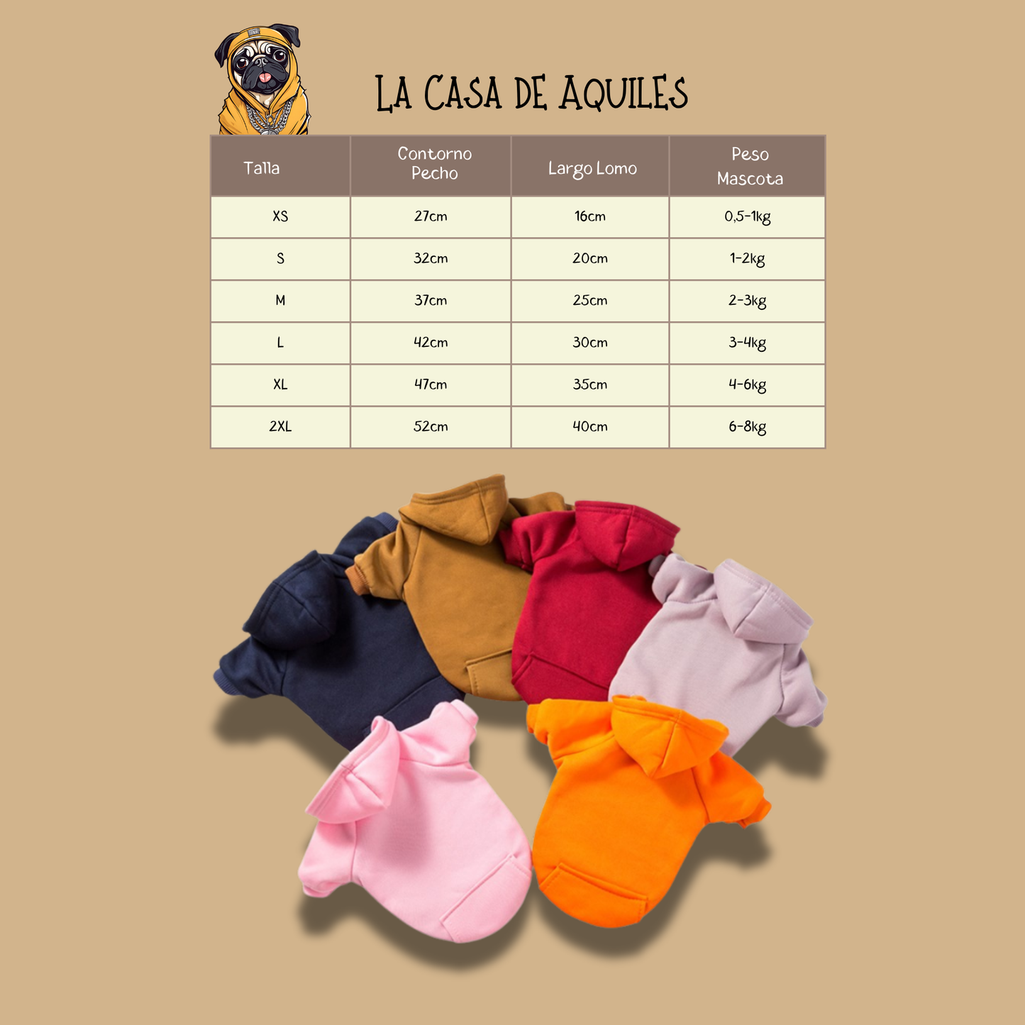 Hoodie Poleron con Gorro para Perros Pequeños y Medianos