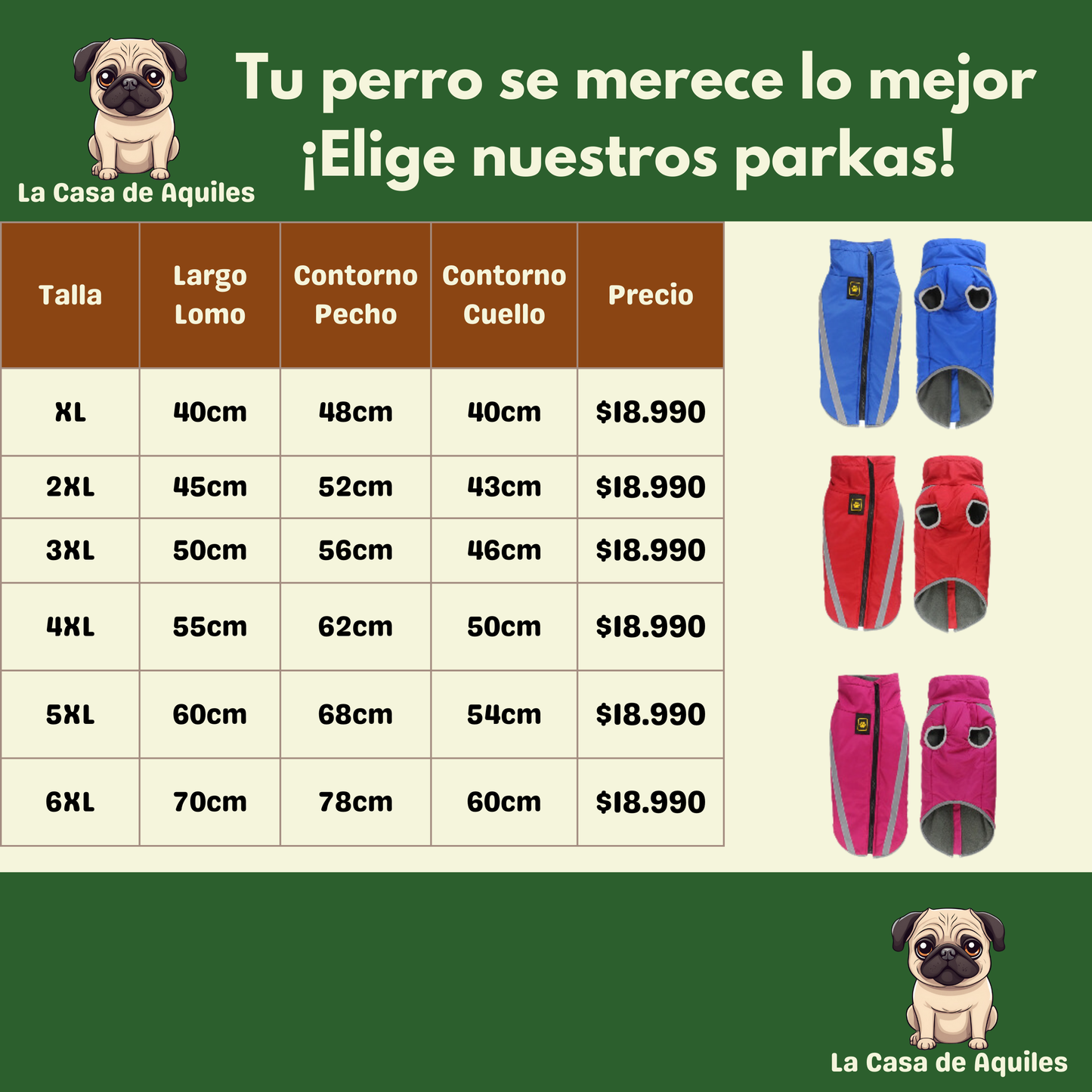 Parka Impermeable para Perros Grandes
